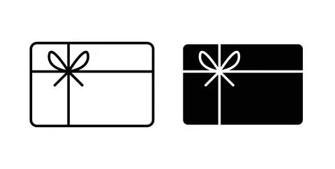 Gift card icon. Style is flat and line symbol Stock Illustration