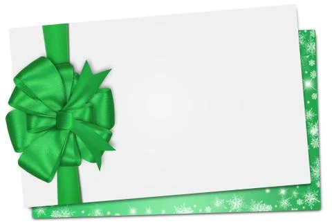 Gift card note with ribbon on isolated background 스톡 일러스트