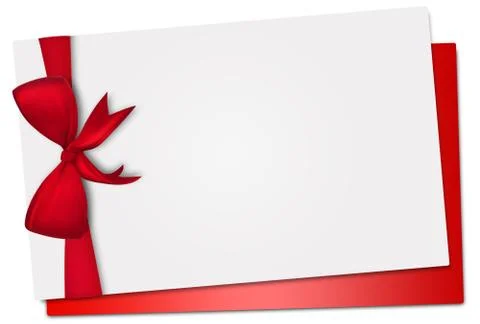 Gift card note with ribbon on isolated background Stock Illustration