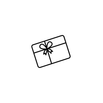 Gift card outline icon with bow design for e-commerce Stock Illustration