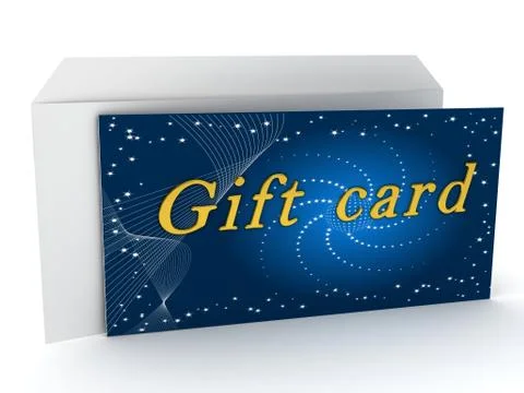 Gift card over white background Stock Illustration
