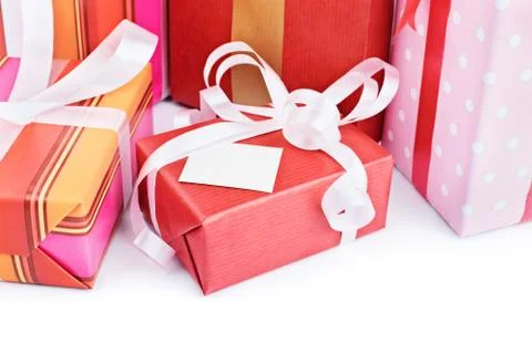 Gift with a card Stock Photos