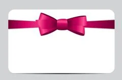 Multi-color gift bows. Red, blue and gold, pink silk ribbon bow