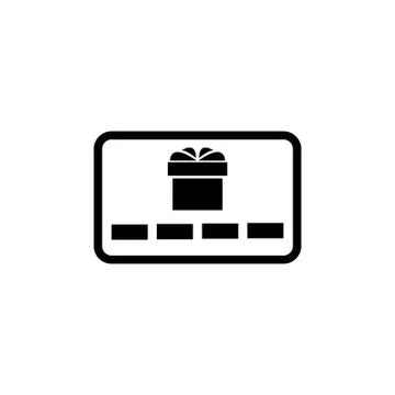 Gift Card, Present Flat Vector Icon Ilustración de archivo