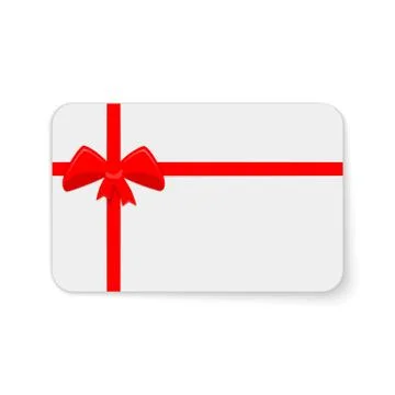 Gift card with red bow. Vector illustration Stock Illustration