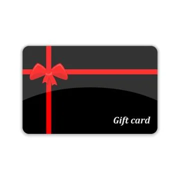Gift card with red bow. Vector illustration Stock Illustration