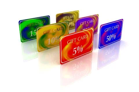 Gift card with red ribbon Stock Illustration