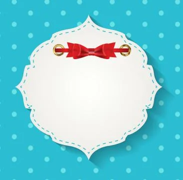 Gift card with ribbons, design elements.  illustration 스톡 일러스트