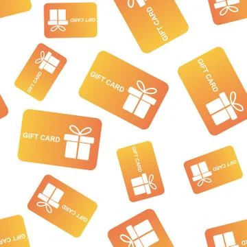 Gift card seamless pattern background. Business flat vector illustration. Dis Stock Illustration