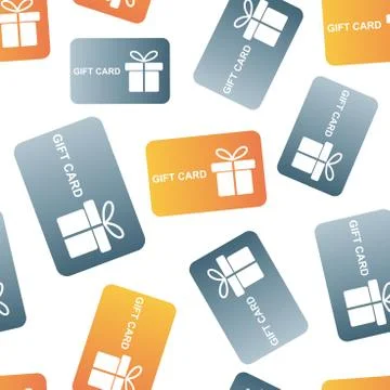 Gift card seamless pattern background. Business flat vector illustration. Dis 스톡 일러스트