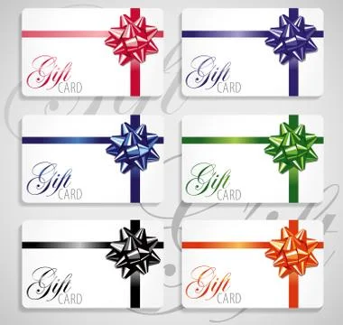 Gift card set.Different nominations Stock Illustration