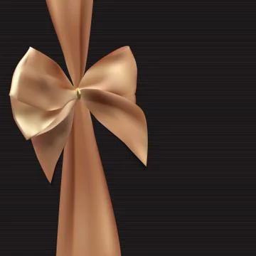 Gift Card with Silk Ribbon and Bow. illustration Stock Illustration