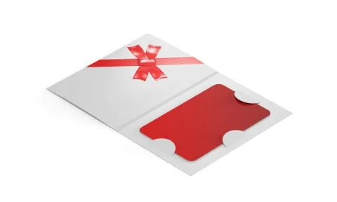 Gift card template in envelope on white background for your design. 3d render Stock Illustration