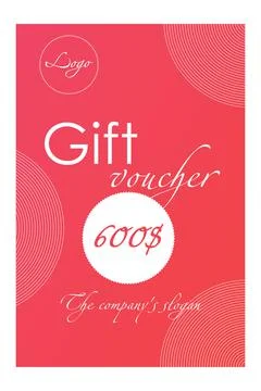 Gift card template for individual use. The design can be used for gift coupon Stock Illustration