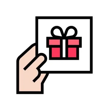 Gift card vector illustration, filled style icon Stock Illustration