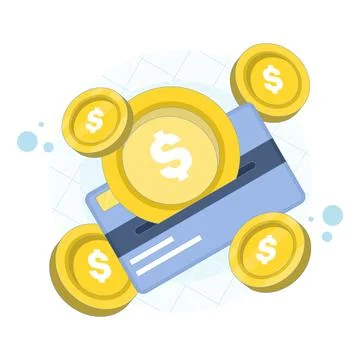 Gift card vector illustration, representing vouchers, prepaid cards. Stock Illustration
