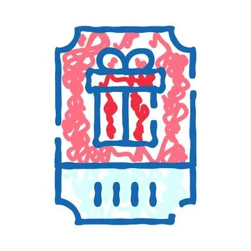 Gift card voucher icon with present box Stock Illustration