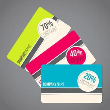 Gift cards with discounts Stock Illustration