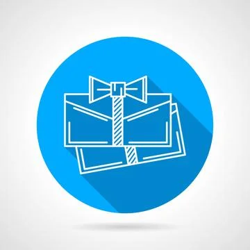 Gift cards flat vector icon Round blue flat vector icon with white line gi... Stock Photos