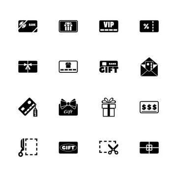 Gift Cards - Flat Vector Icons Illustrazione stock