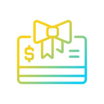 Gift cards gradient linear vector icon Stock Illustration
