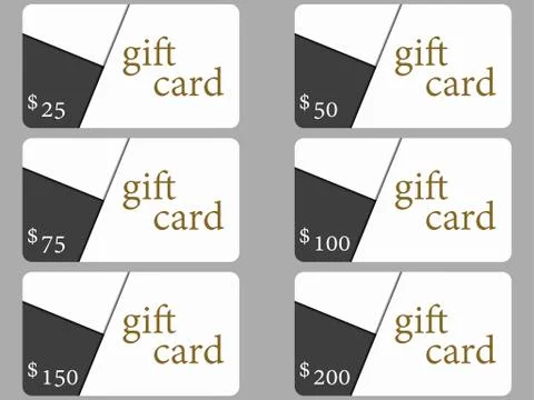 Gift cards in the style of material design with shadows. Layers of cut paper. Stock Illustration
