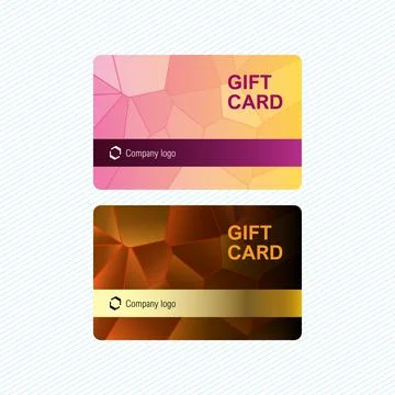 Gift cards template with abstract geometric background. Vector illustration Illustrazione stock