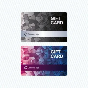 Gift cards template with abstract geometric background. Vector illustration Stock Illustration