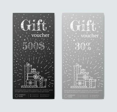 Gift certificate with gifts Stock Illustration