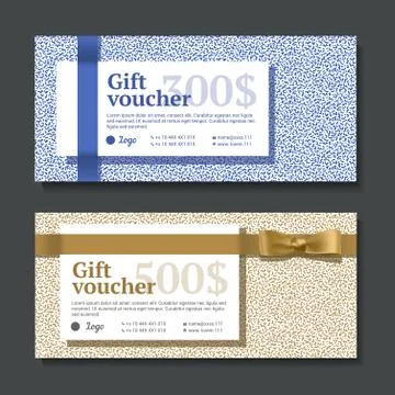Gift certificate with gifts Stock Illustration