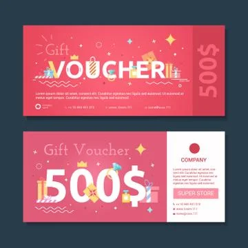 Gift certificate with gifts Stock Illustration