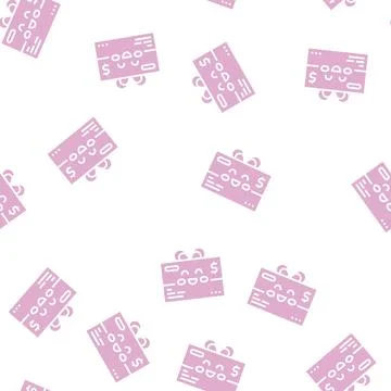 Gift certificate glyph seamless pattern イラスト素材