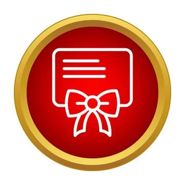 Gift certificate icon representing present and voucher Stock Illustration