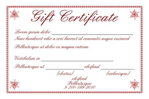 Gift certificate Illustrazione stock