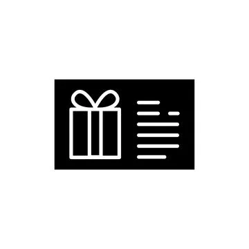 Gift certificate line icon. Isolated vector element. Stock Illustration