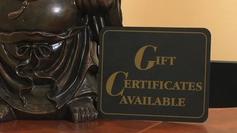 Gift Certificate  in the office Stock Footage 111497802