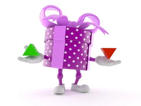 Gift character with up and down arrow Stock Illustration