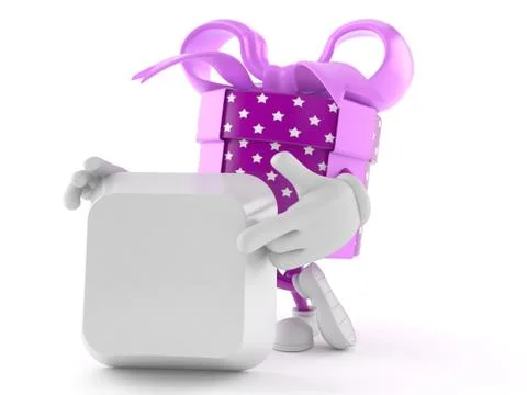 Gift character with blank keyboard key Stock Illustration