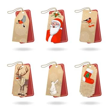 Gift Christmas tags vector collection. Stock illustration Stock Illustration