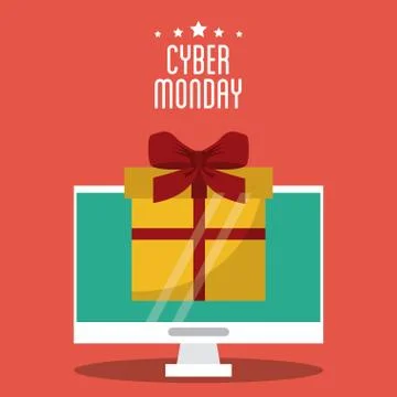 Gift computer and cyber monday design Stock-Illustration