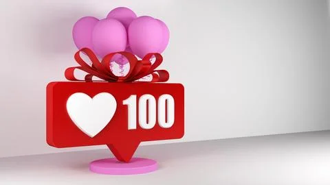 Gift concept 100 likes Stock Illustration