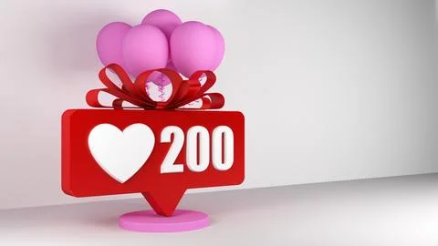 Gift concept 200 likes Stock Illustration