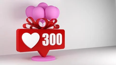 Gift concept 300 likes Stock Illustration