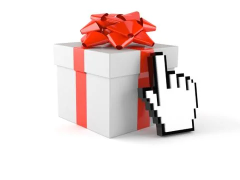 Gift with cursor Stock Illustration