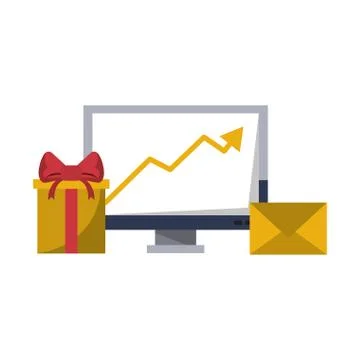 Gift delivery business tendency data Illustrazione stock