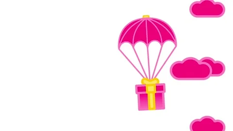 Gift Delivery Parachute Stock Footage 335679329