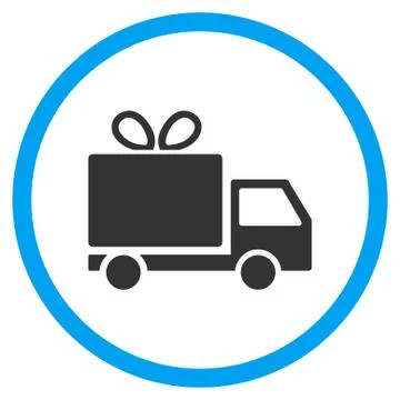 Gift Delivery Rounded Vector Icon Stock Illustration