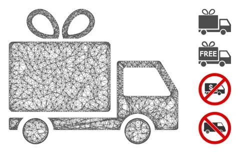 Gift Delivery Web Vector Mesh Illustration Stock Illustration