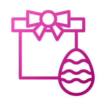 Gift egg Element gradient pink easter illustration Stock Illustration