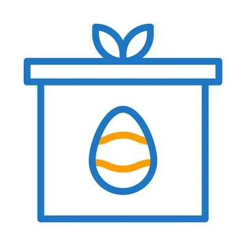 Gift egg icon duocolor blue orange colour easter symbol illustration. Stock Illustration